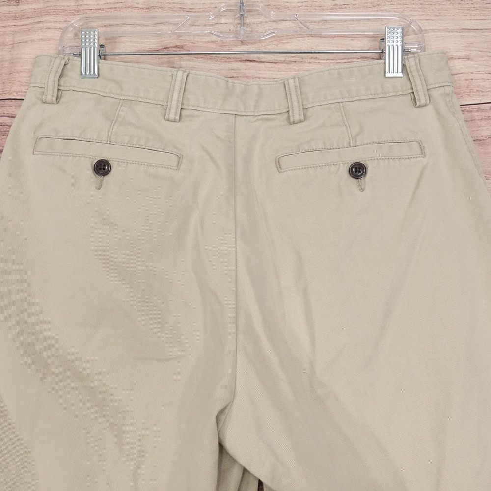 Lands' End Shorts Mens 31 Beige Chino Cotton Canvas Flat Front 10 Inseam Casual - Picture 4 of 7
